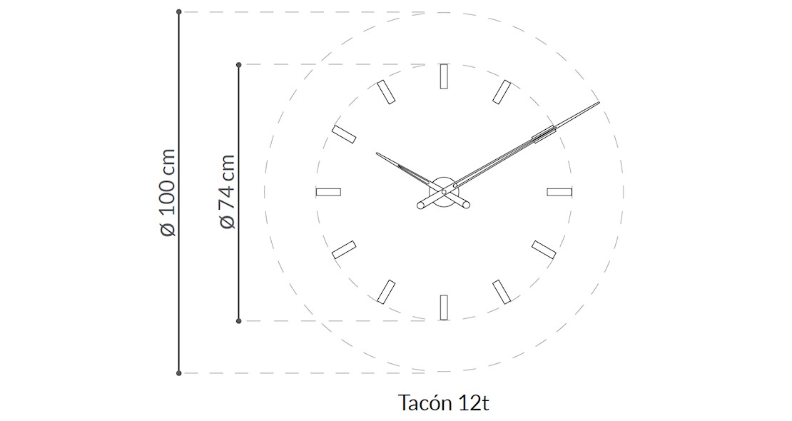 Horloge murale Tacon t nomon gris graphite