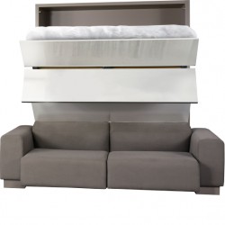 Lit escamotable confort 140x200 canapé accoudoirs XL
